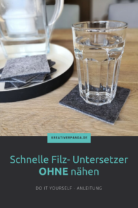 DIY Anleitung für Glas Untersetzer aus Filz. Schnelles DIY, kleine Geschenkidee, DIY Dekoration, Tischdeko, Video Tutorial